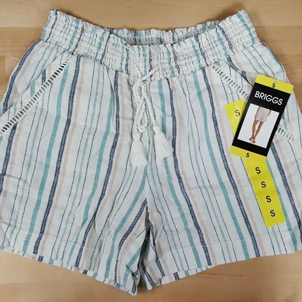 Briggs New York Linen Blend Pull-On Ladies Shorts - Picture 3 of 4